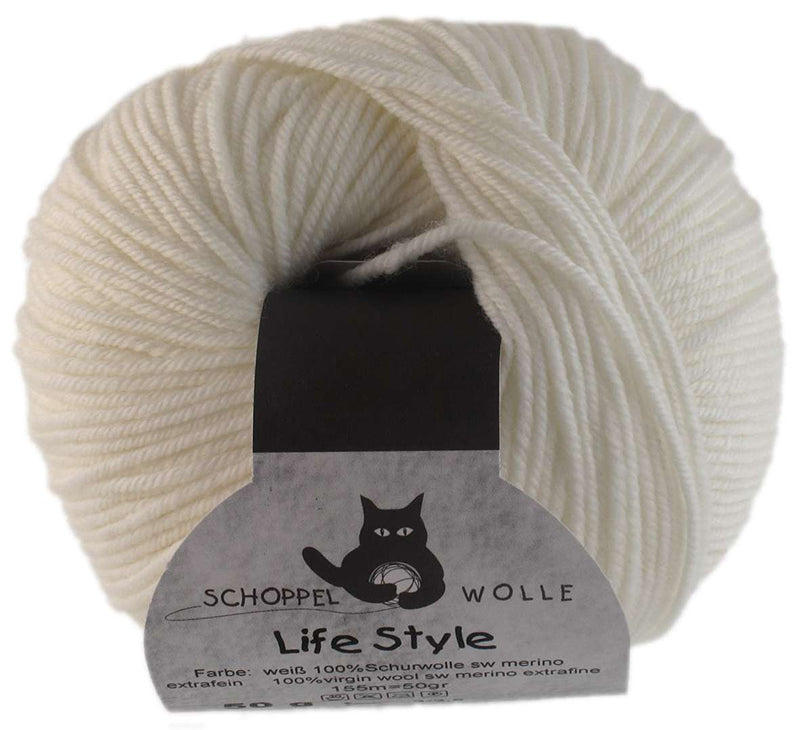 Schoppel Wolle Live Style Weiß Farbe 990