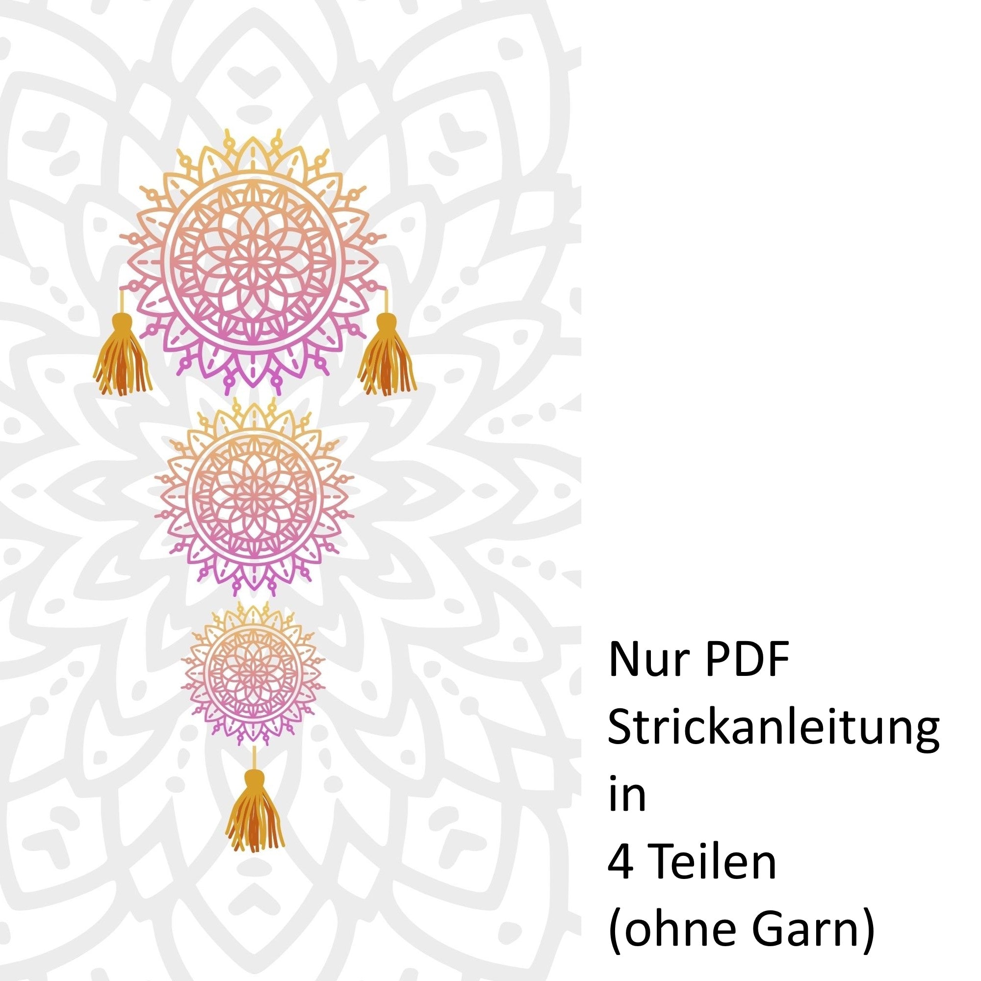 Mystery-Mandala KAL Adventskalender 2025, Mandala stricken, nur PDF