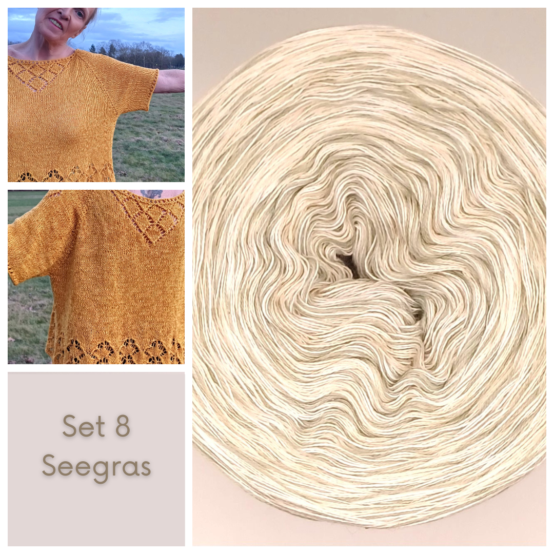 KAL "Sunshine", RVO Sommershirt stricken -  Set 8 Seegras