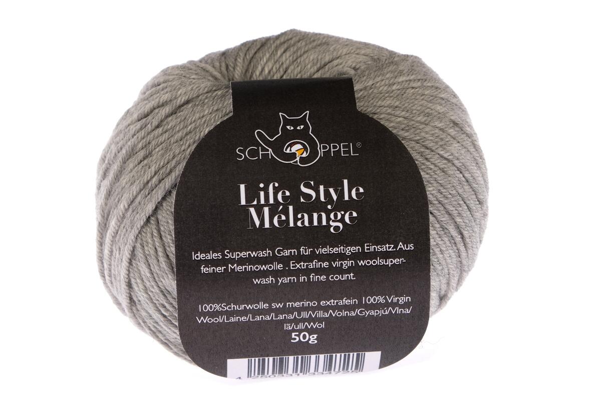 Schoppel Wolle Live Style Hellgrau meliert Farbe 9250M