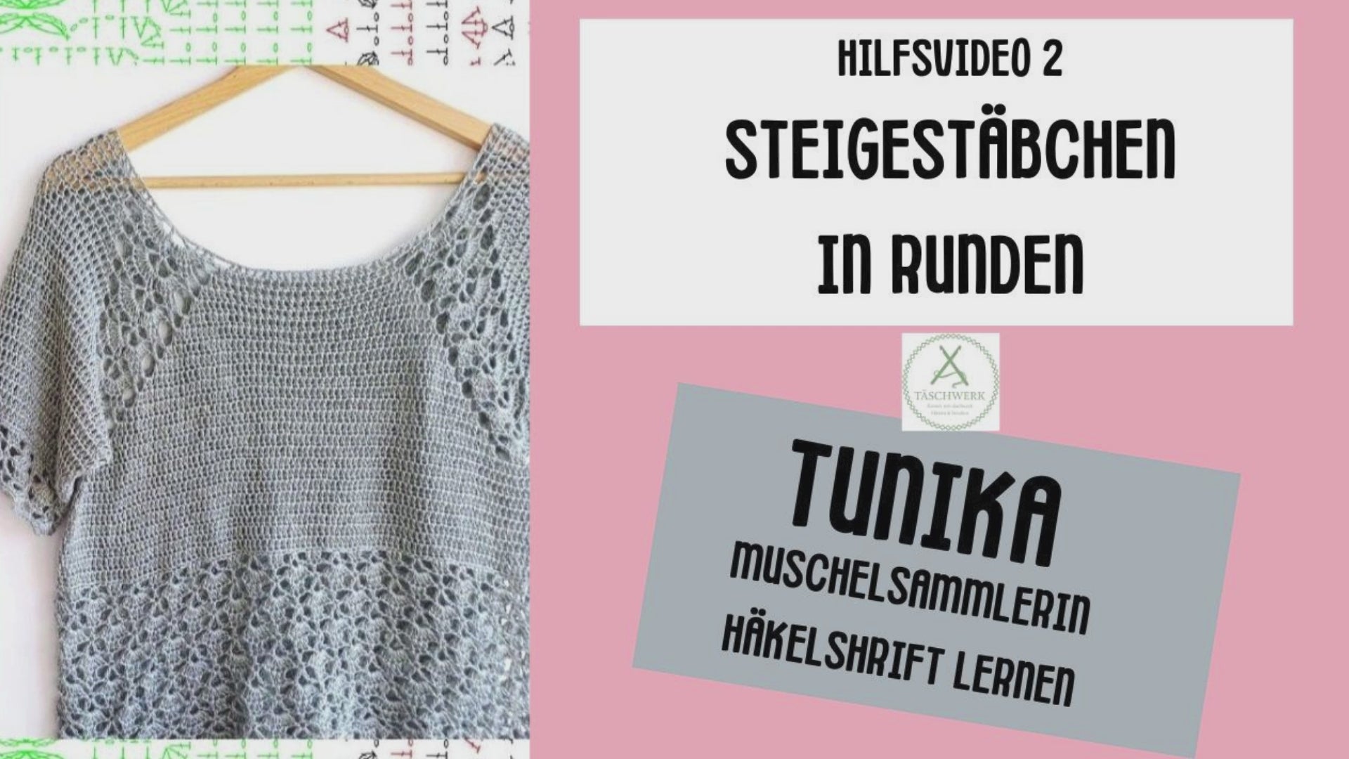 Hilfsvideo Teil 2 Tunika Muschelsammlerin - Steigestäbchen häkeln