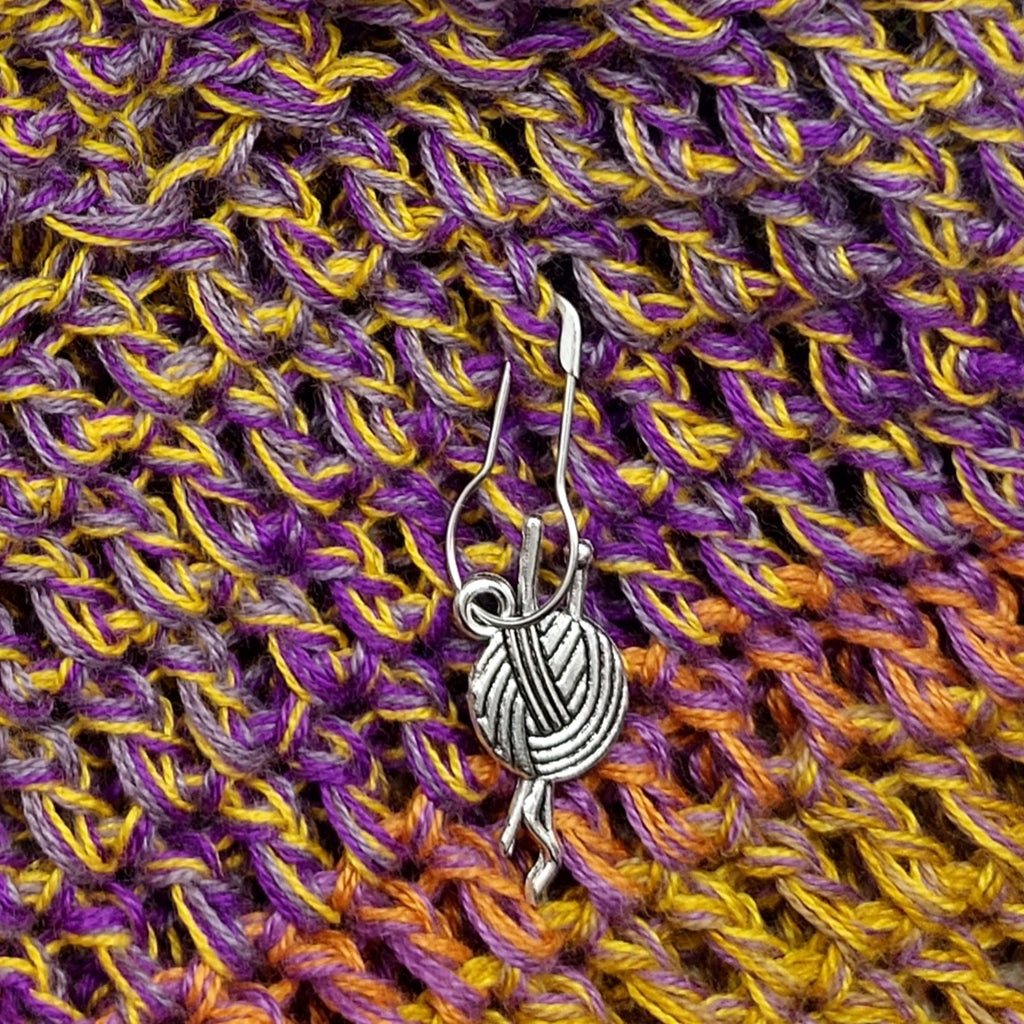 Maschenmarkierer Wollknäul 2 mit Ring oder Nadel