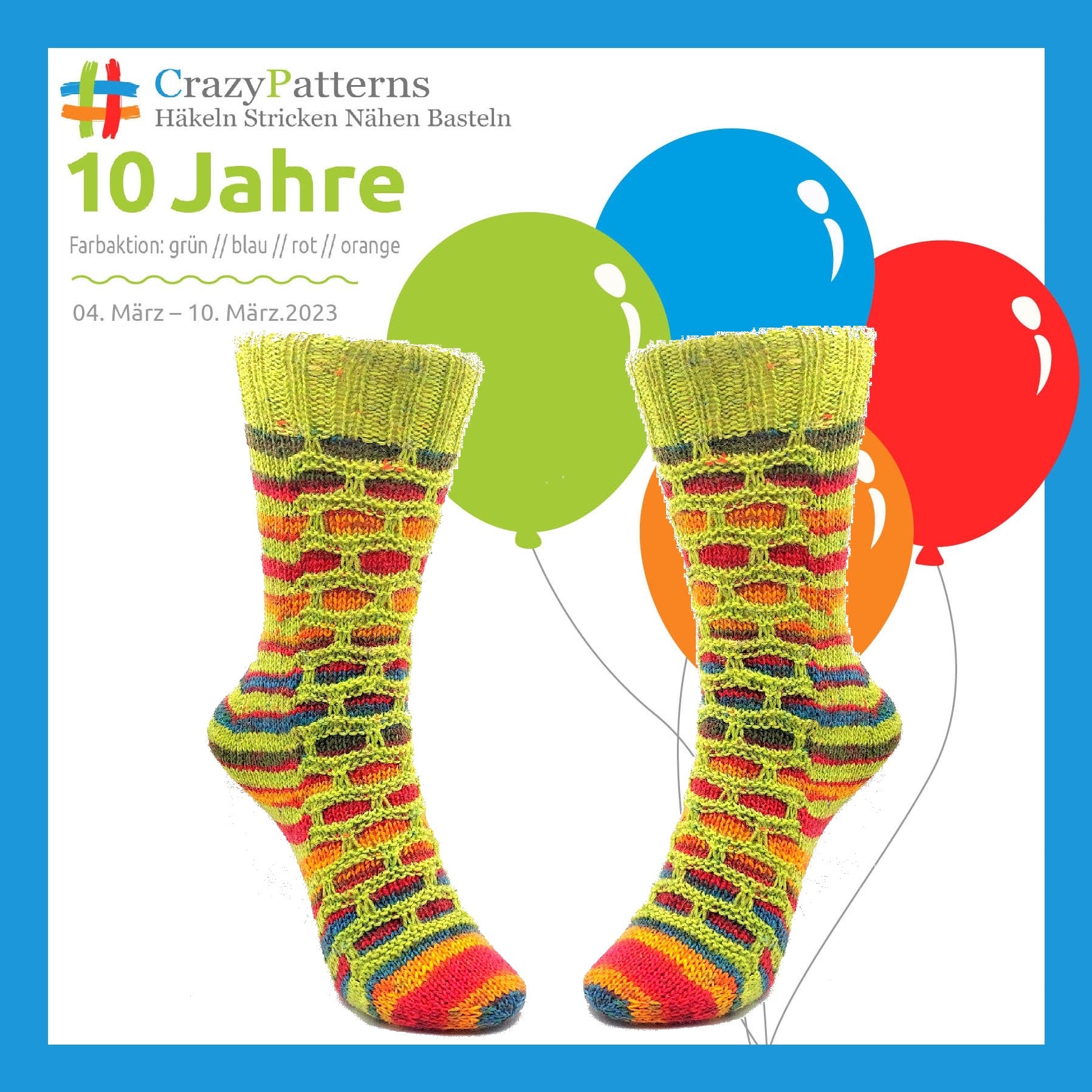 Strickanleitung Fixe-Quicky-Ferse "Birthday", Top Down, Socken stricken, Gr. 34-45