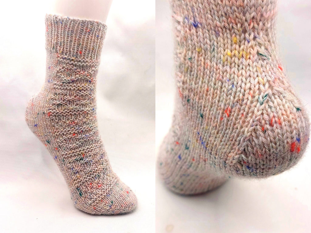 Strickanleitung Fixe-Quicky-Ferse "Mustermix", Toe Up, Socken stricken, Gr. 34-47, PDF