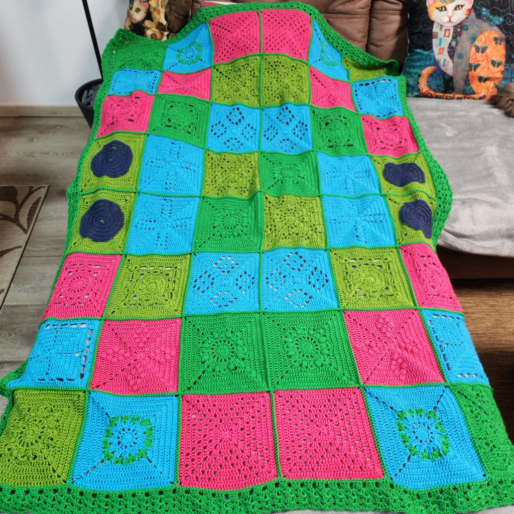 Granny Square Decke häkeln "Sweet Dream", PDF