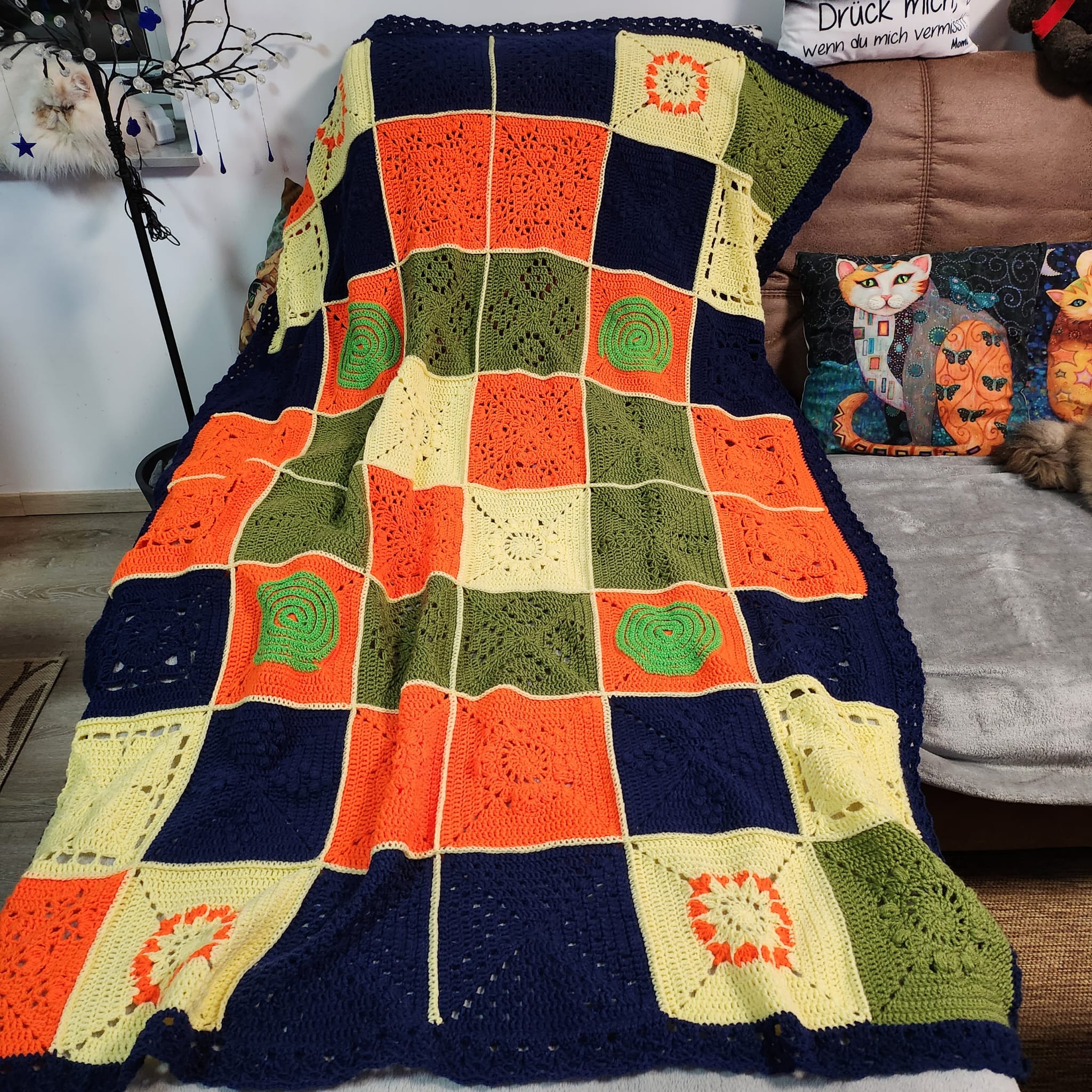 Häkelset Granny Square Decke häkeln