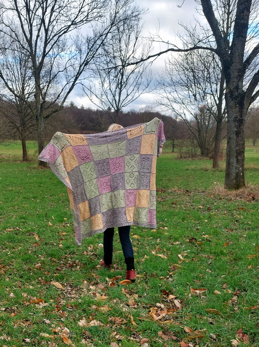 Häkelset Granny Square Decke häkeln