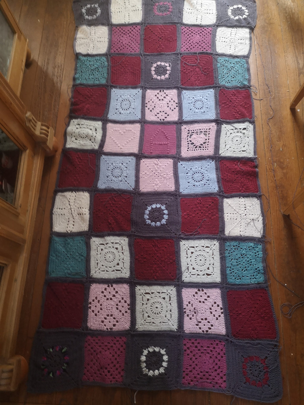 Häkelset Granny Square Decke häkeln