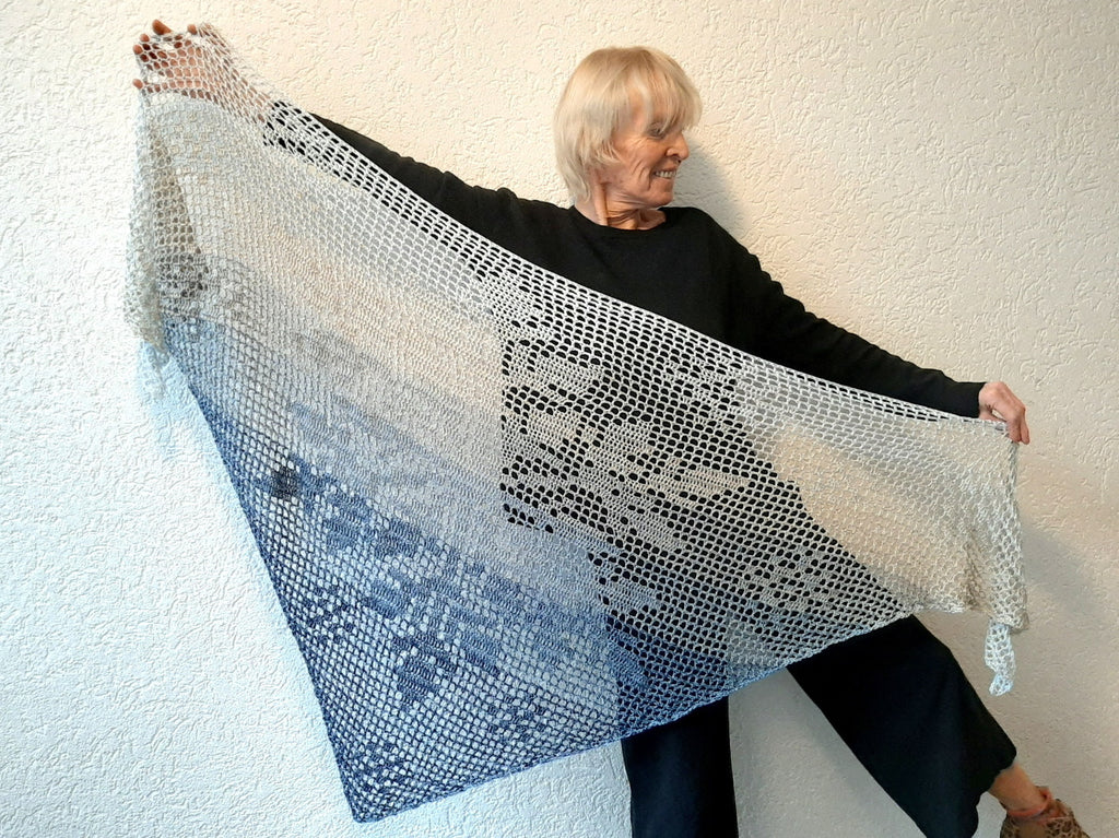 PDF Häkelanleitung Motivtuch "Schneekönigin"