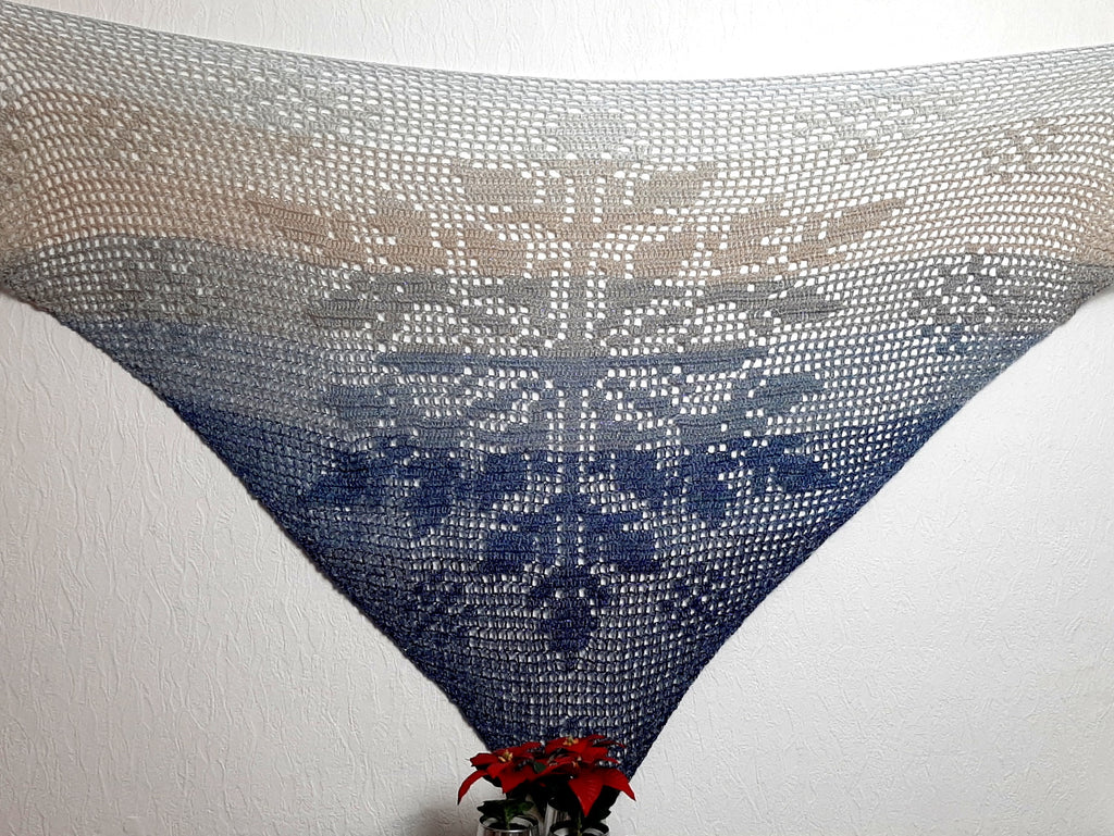 PDF Häkelanleitung Motivtuch "Schneekönigin"