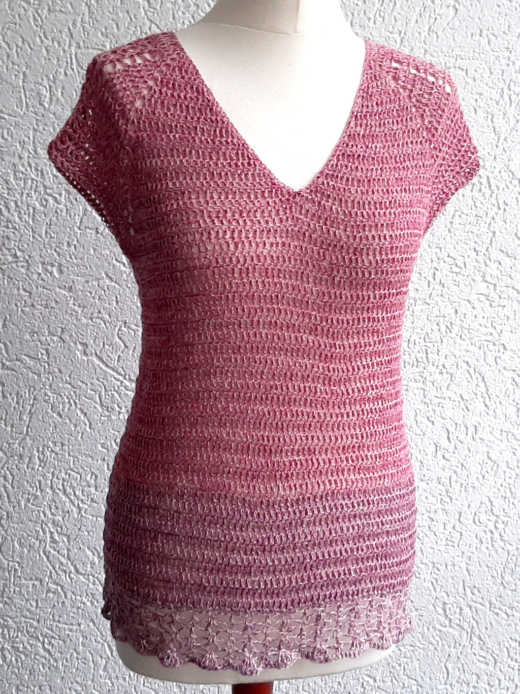 Häkelanleitung Oberteil mit V-Ausschnitt, "Zarte Verführung", PDF