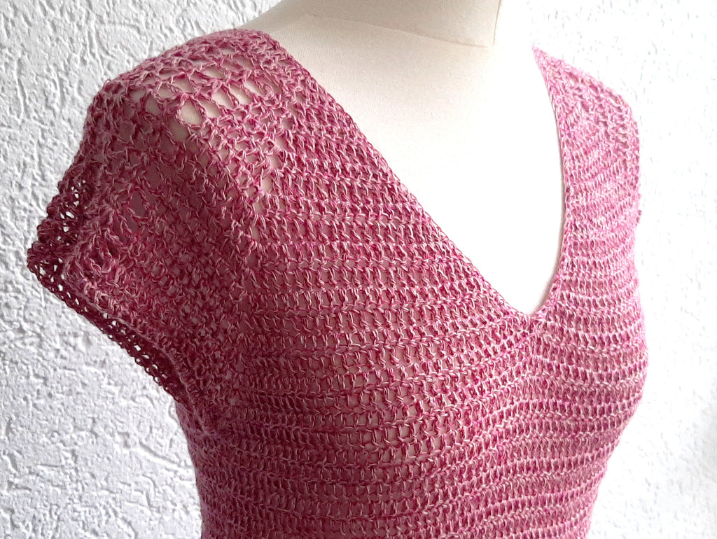 Häkelanleitung Oberteil mit V-Ausschnitt, "Zarte Verführung", PDF