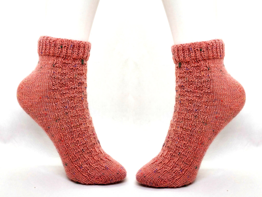 Strickanleitung Sneaker Fixe-Quicky-Ferse "Apfelkern", Top Down, Socken stricken, Gr. 34-45, PDF