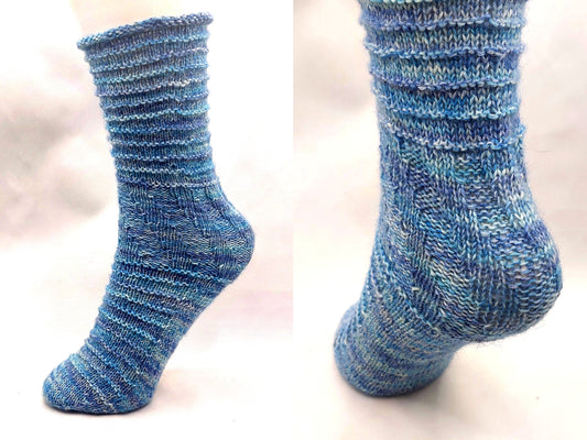 Strickanleitung Socken ohne Ferse "Espiral", Top Down, Socken stricken, Gr. 20-47, PDF