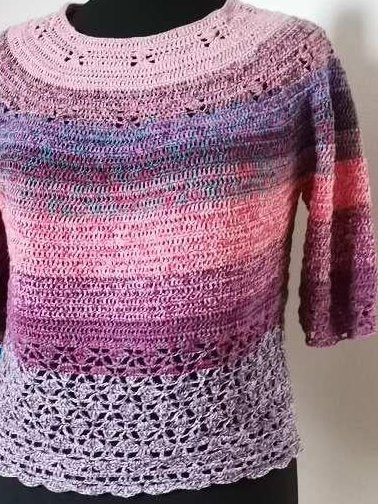 Häkelanleitung Shirt, Tunika "Frühlingsduft", PDF